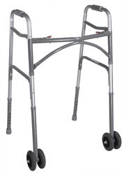 Drive Bariatric Aluminum Folding Walker, Two Button