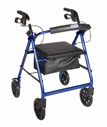 Drive Aluminum Rollator w/Fold Up and Removable Back Support, Padded Seat, 8" Casters