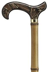 Acrylic Brown Marblized Derby Handle Cane