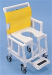 PVC Shower and Commode Chair Soft Seat Footrest Drop Arm 18" Wide